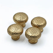 Hammered Unlacquered Brass Cabinet Knobs
