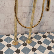 Unlacquered Brass Freestanding Tub Filler – Floor-Mount