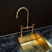 Unlacquered Brass Kitchen Faucet – Single-Handle Swivel Spout