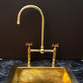 Unlacquered Brass Kitchen Faucet – Single-Handle Swivel Spout