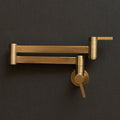 Unlacquered Brass Wall-Mounted Pot Filler – Swing Arm Kitchen Faucet