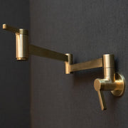 Unlacquered Brass Wall-Mounted Pot Filler – Swing Arm Kitchen Faucet