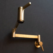 Unlacquered Brass Wall-Mounted Pot Filler – Swing Arm Kitchen Faucet
