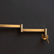 Unlacquered Brass Wall-Mounted Pot Filler – Swing Arm Kitchen Faucet