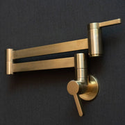 Unlacquered Brass Wall-Mounted Pot Filler – Swing Arm Kitchen Faucet