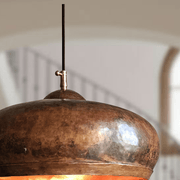 Hammered Copper Dome Pendant – Oxidized Rustic Kitchen Light