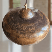 Hammered Copper Dome Pendant – Oxidized Rustic Kitchen Light