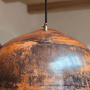 Oxidized Copper Dome Pendant – Rustic Farmhouse Kitchen Light