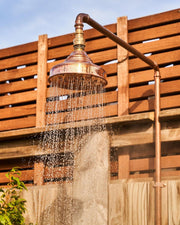 Handcrafted Solid Copper Shower Head – Outdoor Mount
