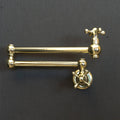 Unlacquered Brass Pot Filler – Cross Handles, Swing Arm
