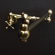 Unlacquered Brass Pot Filler – Cross Handles, Swing Arm