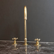 Unlacquered Brass Deck-Mounted Countertop Faucet – 3-Hole Widespread