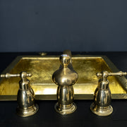 Unlacquered Brass Deck-Mounted Bathroom Faucet – 3-Hole Widespread
