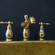 Unlacquered Brass Deck-Mounted Bathroom Faucet – 3-Hole Widespread