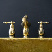 Unlacquered Brass Deck-Mounted Bathroom Faucet – 3-Hole Widespread