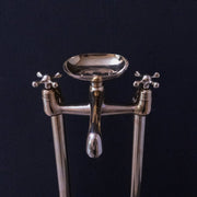 Freestanding Brass Clawfoot Tub Filler with Soap Holder