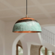 Green Patina Oxidized Copper Dome Pendant – Kitchen Fixture