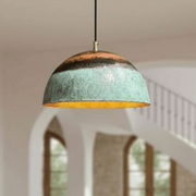 Green Patina Oxidized Copper Dome Pendant – Kitchen Fixture