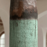 Green Patina Copper Pendant – Oxidized Cylinder Ceiling Lamp