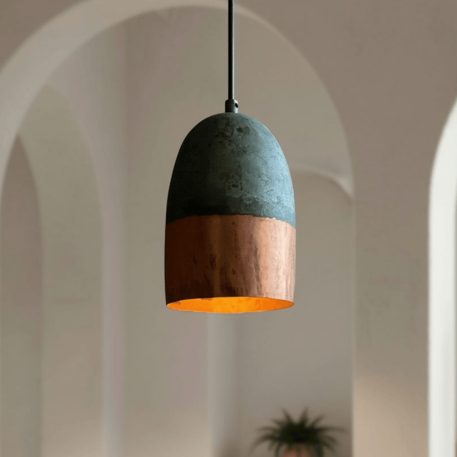 Green Patina Copper Pendant – Vintage Dining & Bar Light