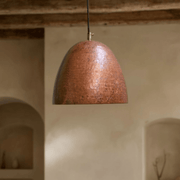 Hammered Copper Dome Pendant – Rustic Farmhouse Fixture