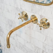 Unlacquered Brass Wall-Mounted Faucet – Lever Handle