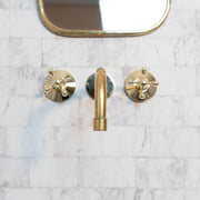 Unlacquered Brass Wall-Mounted Faucet – Lever Handle