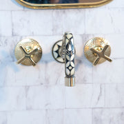 Handcrafted Brass Wall-Mounted Faucet – Cobra Wood Handle