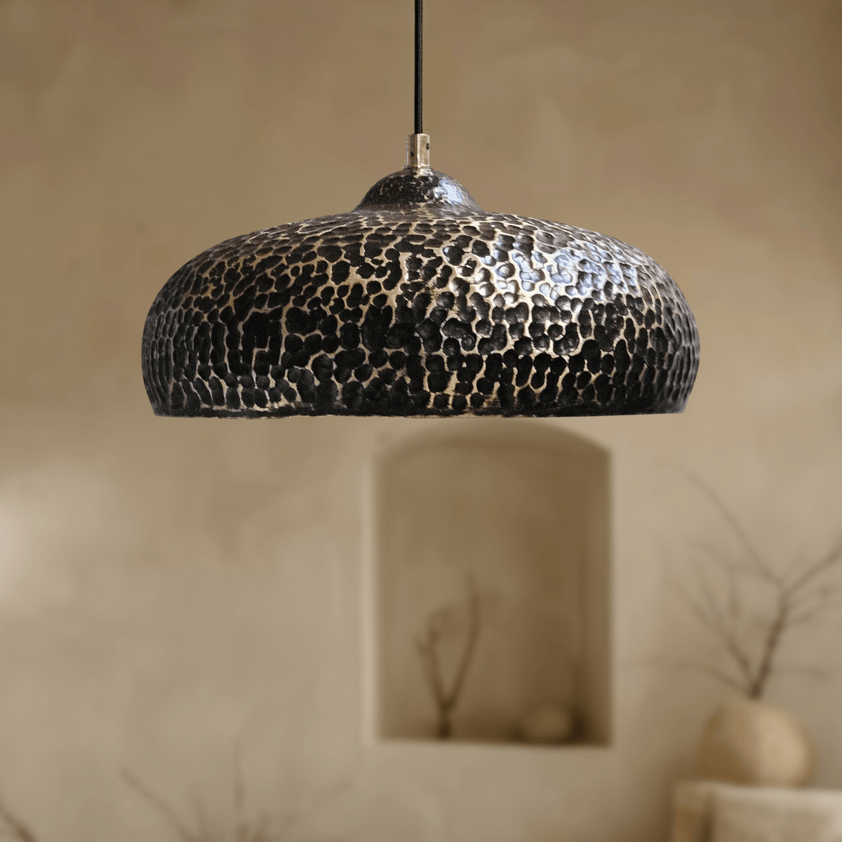 Hammered Brass Dome Pendant Light – Kitchen & Dining Fixture