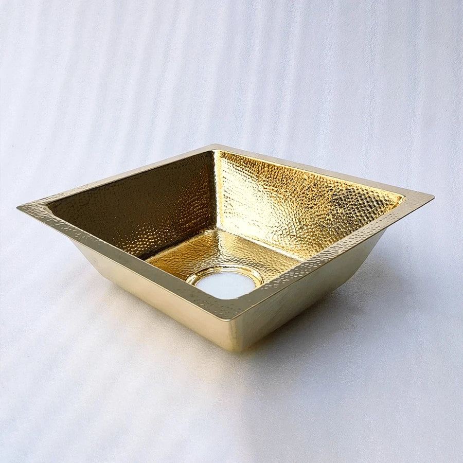 Handcrafted Hammered Unlacquered Brass Kitchen Sink – Artisan Finish