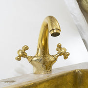 Unlacquered Brass Single-Hole Bathroom Vanity Faucet