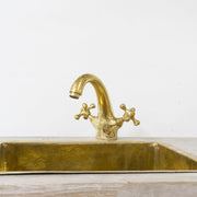 Unlacquered Brass Single-Hole Bathroom Vanity Faucet