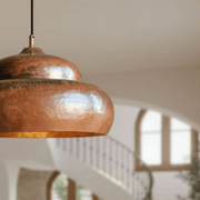 Hammered Solid Copper Dome Pendant – Rustic Farmhouse Fixture