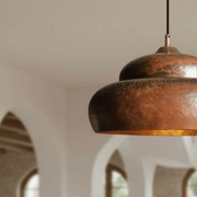 Hammered Solid Copper Dome Pendant – Rustic Farmhouse Fixture