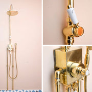 Unlacquered Brass Thermostatic Shower System – Wall-Mounted
