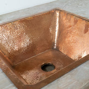 Hammered Solid Brass Undermount Bathroom Sink