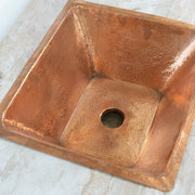 Hammered Solid Brass Undermount Bathroom Sink
