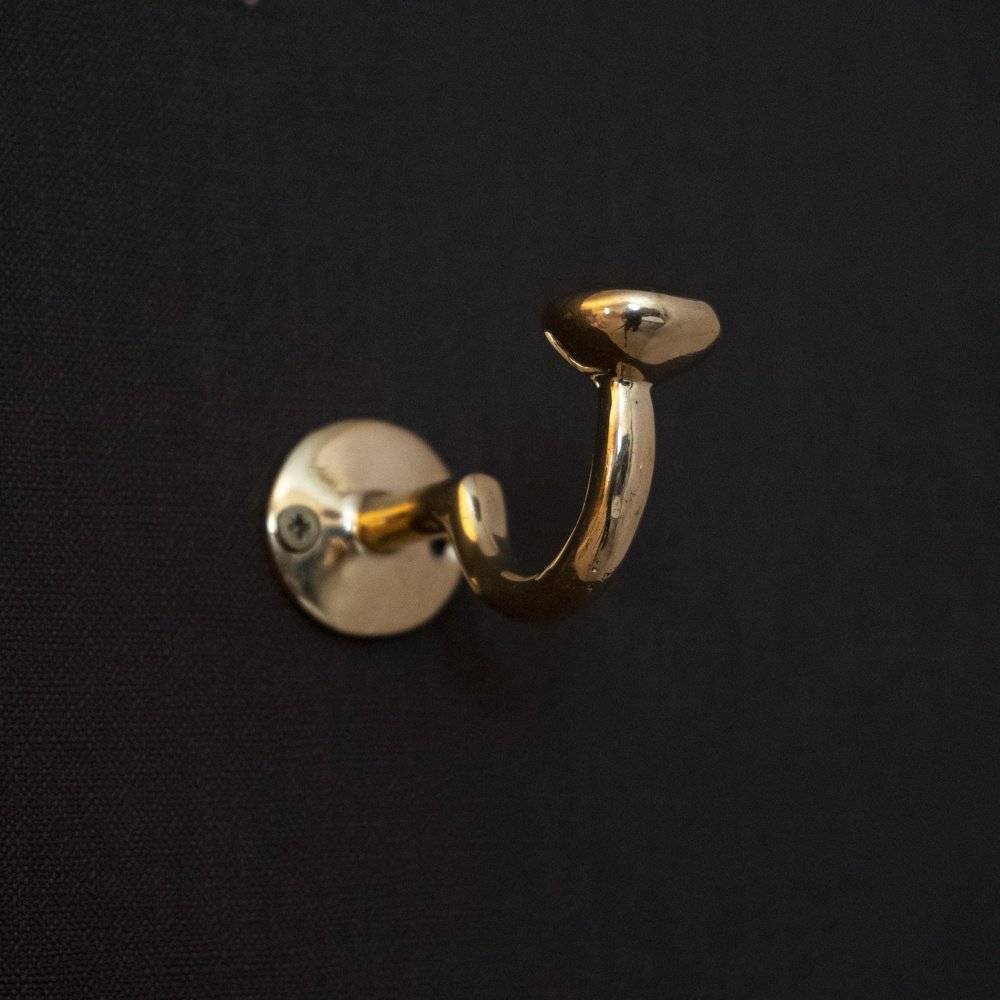 Handcrafted Unlacquered Brass Wall Hooks – Robe & Towel Hook
