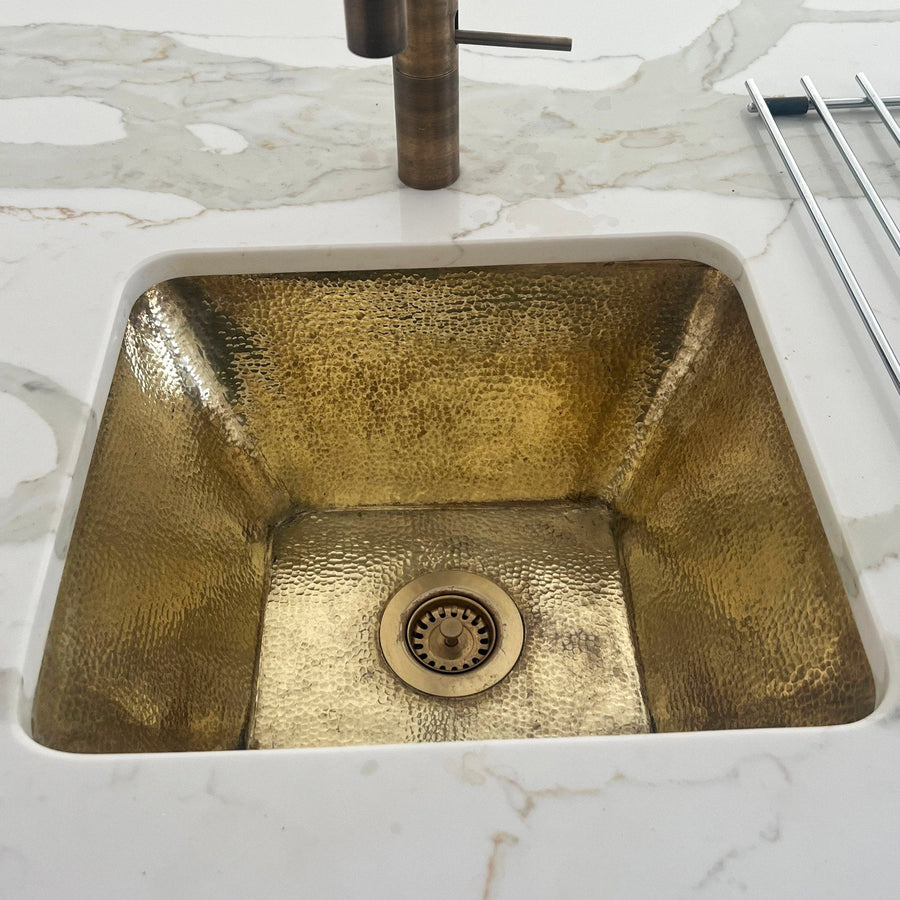 Handcrafted Unlacquered Brass Kitchen Sink – Single Bowl