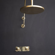 Unlacquered Brass Shower System – Rain Head with Shower Arm