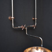 Handcrafted Wall-Mounted Sink Faucet – Exposed Supply Lines