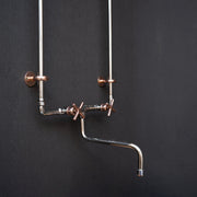 Handcrafted Wall-Mounted Sink Faucet – Exposed Supply Lines