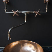 Handcrafted Wall-Mounted Sink Faucet – Exposed Supply Lines