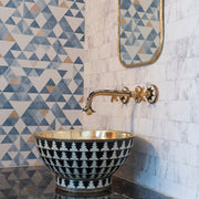 Unlacquered Brass Wall-Mount Faucet with Wood Handles