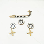 Unlacquered Brass Wall-Mount Faucet with Wood Handles