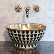 Unlacquered Brass & Wood Wall-Mounted Bathroom Faucet