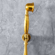 Ceiling Mount Rain Shower System with Hand Shower – Unlacquered Brass