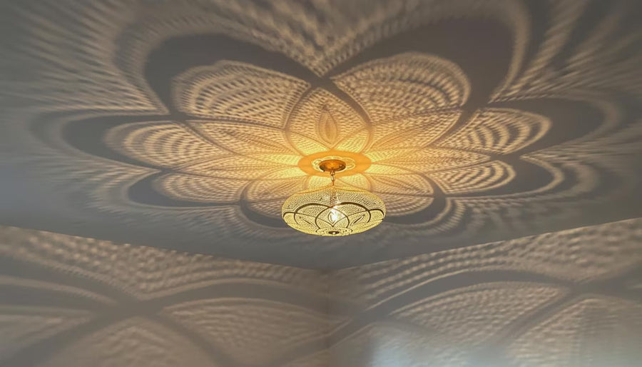 Moroccan Brass Bathroom Pendant Light – Handmade Fixture