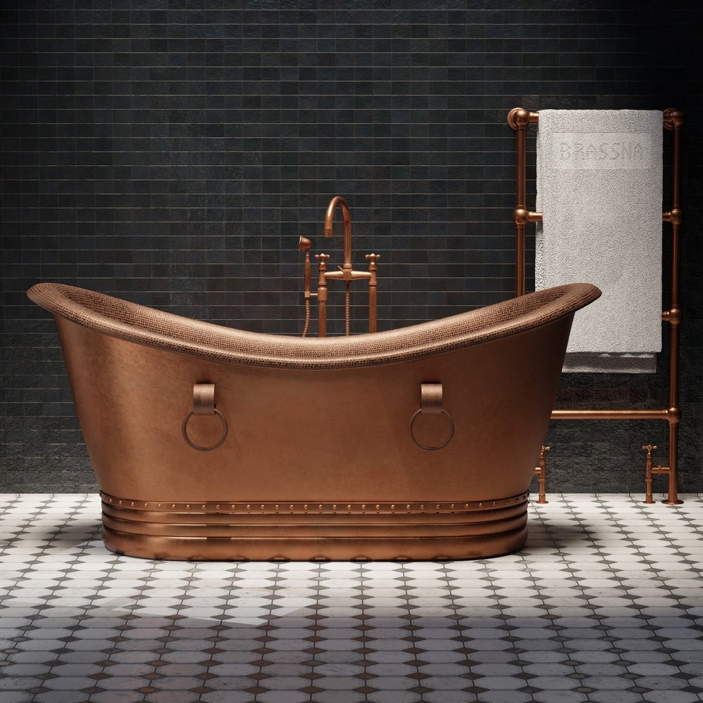 Copper Freestanding Bathtub – Handcrafted Soaking Tub