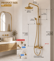 Luxury Brass Rain Shower System with Handheld Shower